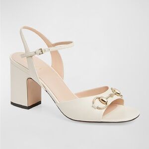 Elegant Cream Block Heel Sandals